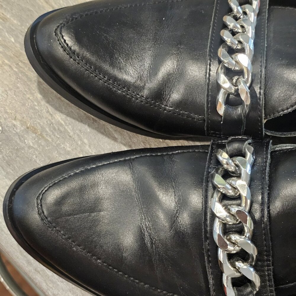 Rag & Co Pola Chain Bit Black Loafers Leather Shoes Womens Size 9 Office Sleek - Picture 13 of 13